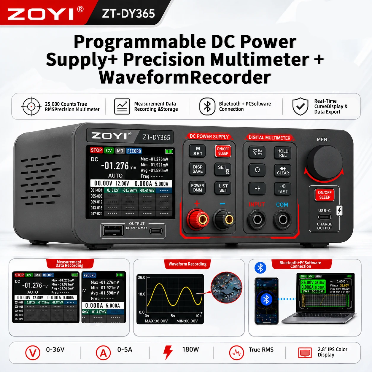 Pc Power Supply - ZOYI DY365 2-in-1 Bench Power Supply