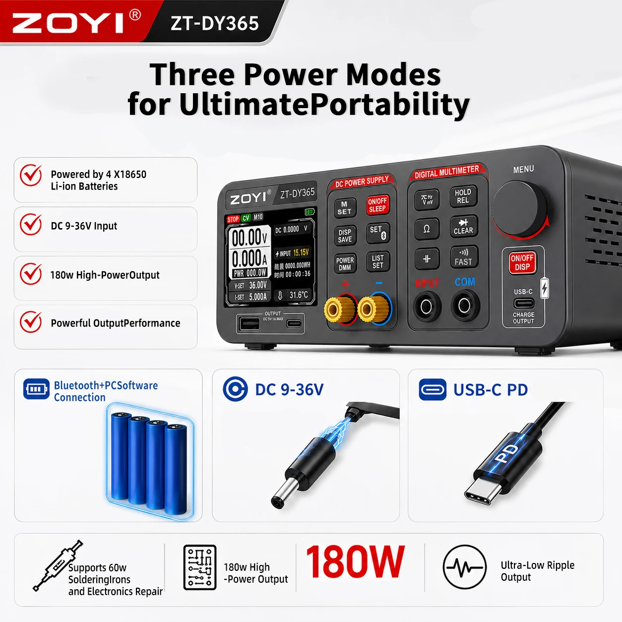 ZOYI DY365 2-in-1 Bench Power  - огляд і ціна Pc Power Supply